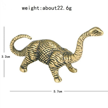 Hand-carved solid copper vintage dinosaur figurine, ideal for watch accessory display.
