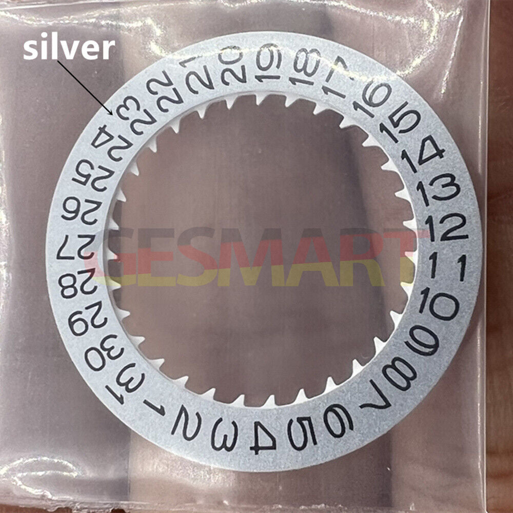 Vintage silver date disk wheel for NH36 NH35 watch movement, crown position 3.8/3 precision part