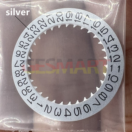 Vintage silver date disk wheel for NH36 NH35 watch movement, crown position 3.8/3 precision part