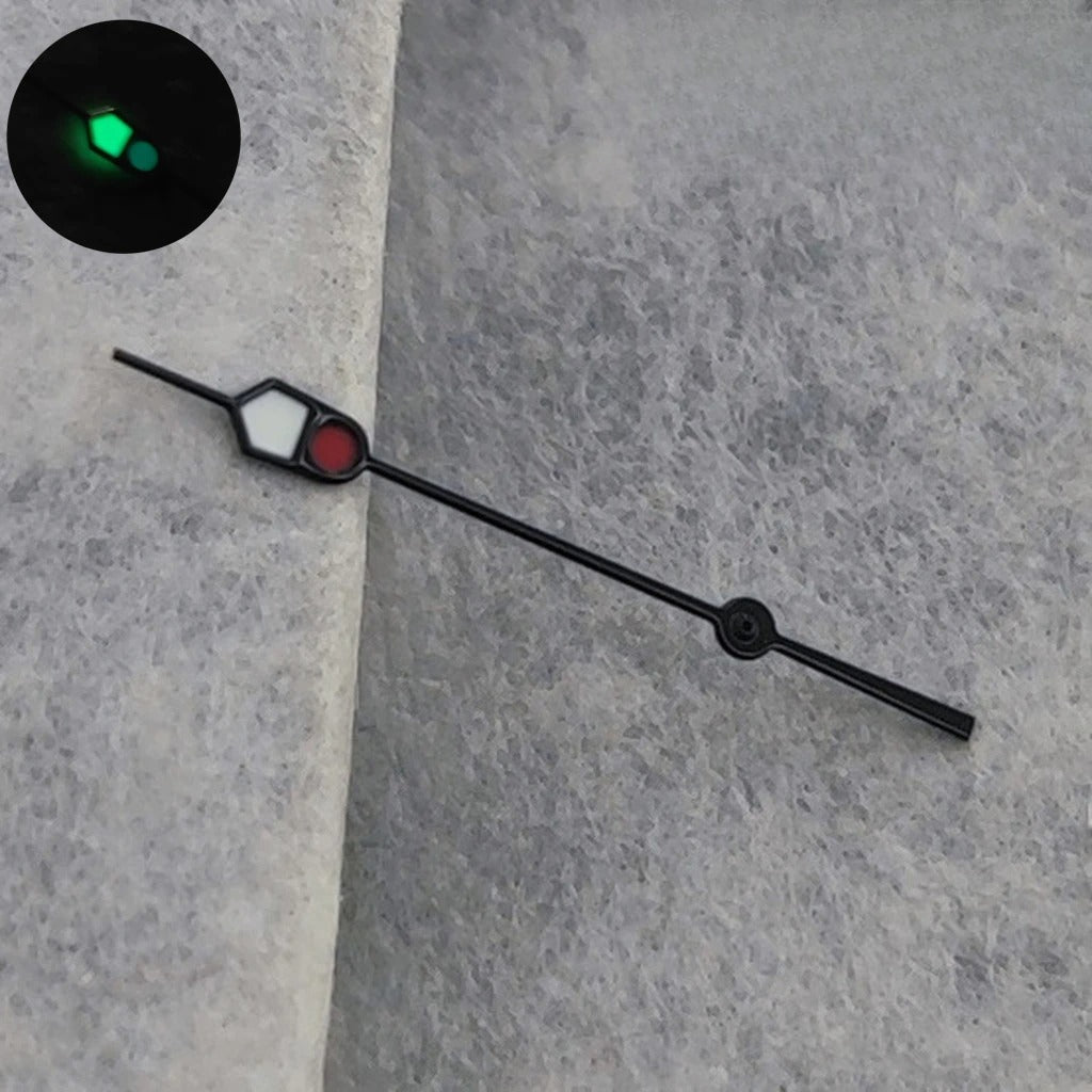 13mm Silver Black For NH35 NH36 7S26 7S36 4R35 4R36 Watches  C3 Green Luminous