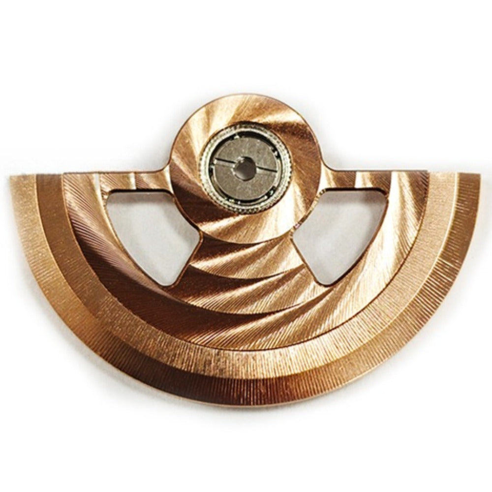 Rose Gold waved bilateral hollow rotor oscillating weight for NH35 NH36 watches, stylish upgrade accessory.