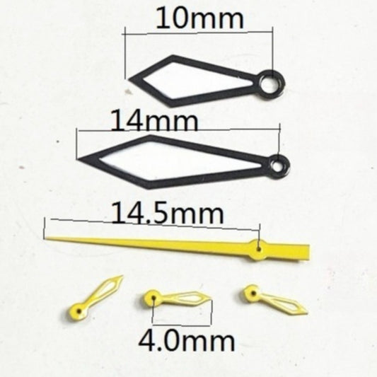 14.5mm black and yellow lume watch hands for Miyota OS10 OS20 OS30 movements, precise and luminous brand parts