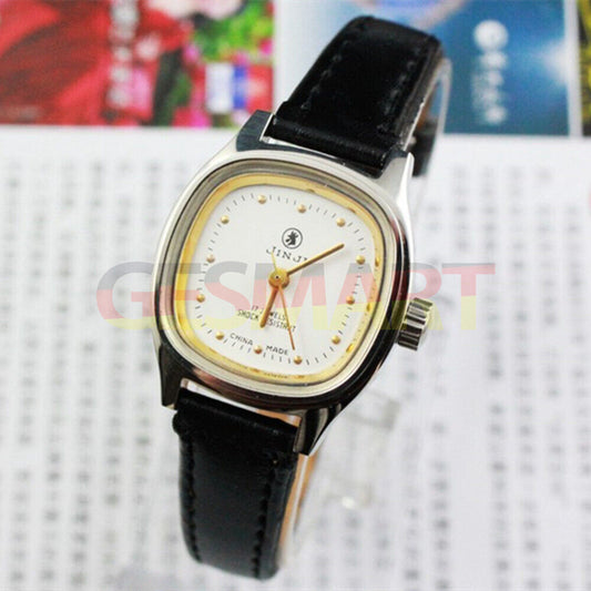 SHANGHAI JINJI Montre mécanique manuelle pour femme 17 clous dorés juifs résistante aux chocs