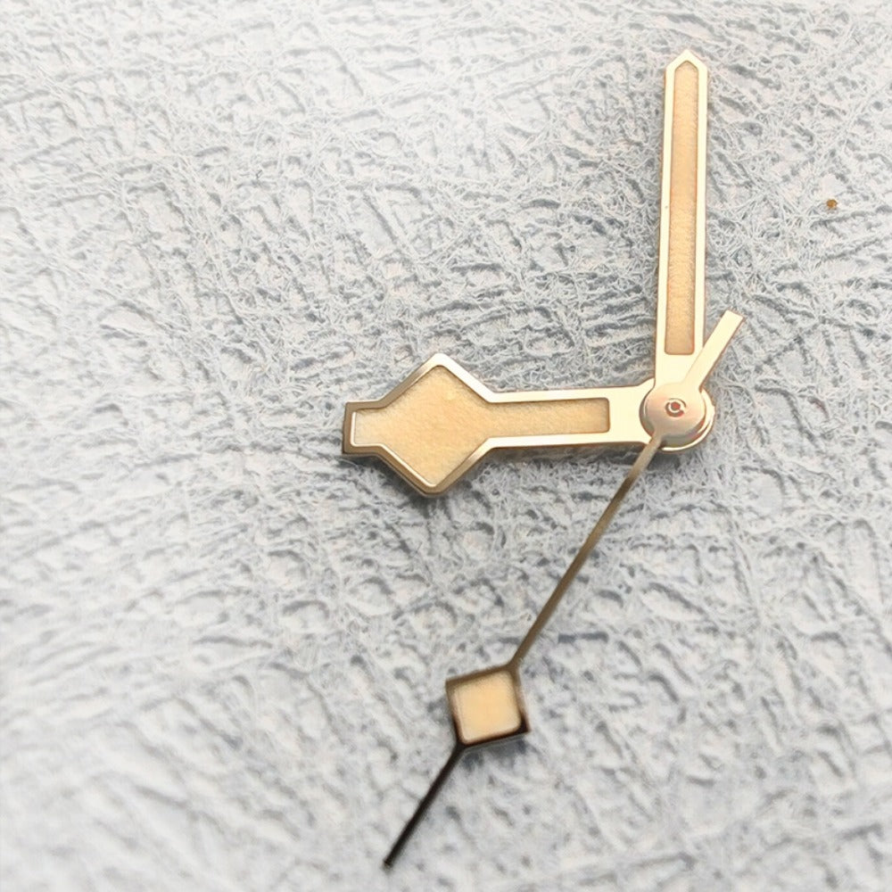 Snowflake C3 orange lume watch hands, designed for NH34-NH70 movements, high visibility.