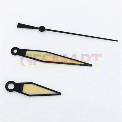 Diamond shaped orange lume watch hands for ETA2836/2846/2824/2846 movements, ideal for precise timekeeping.