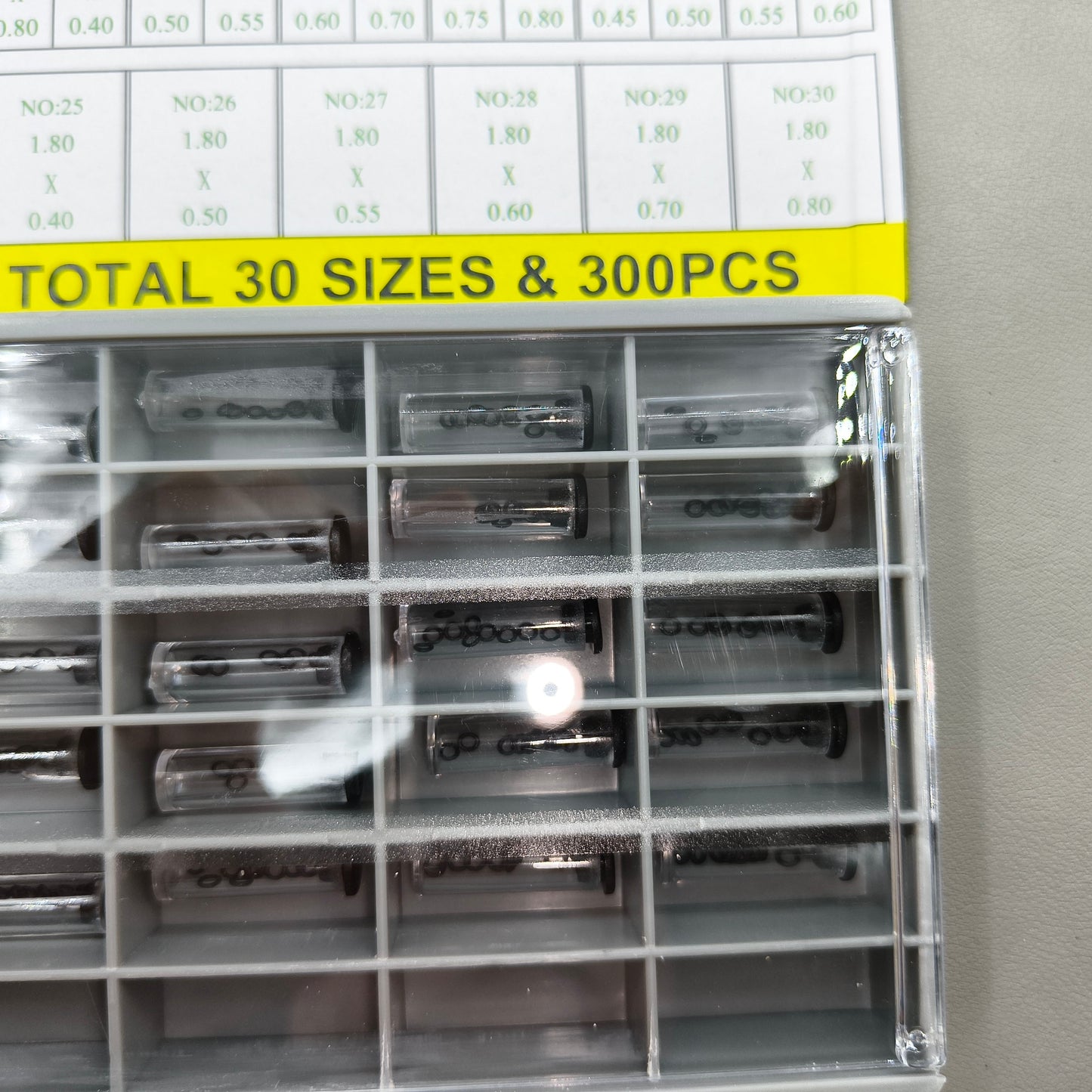 300 PIECES 1.5-1.8mm 30 Sizes Waterproof Mini O-ring Kit for Watch Crown Seal