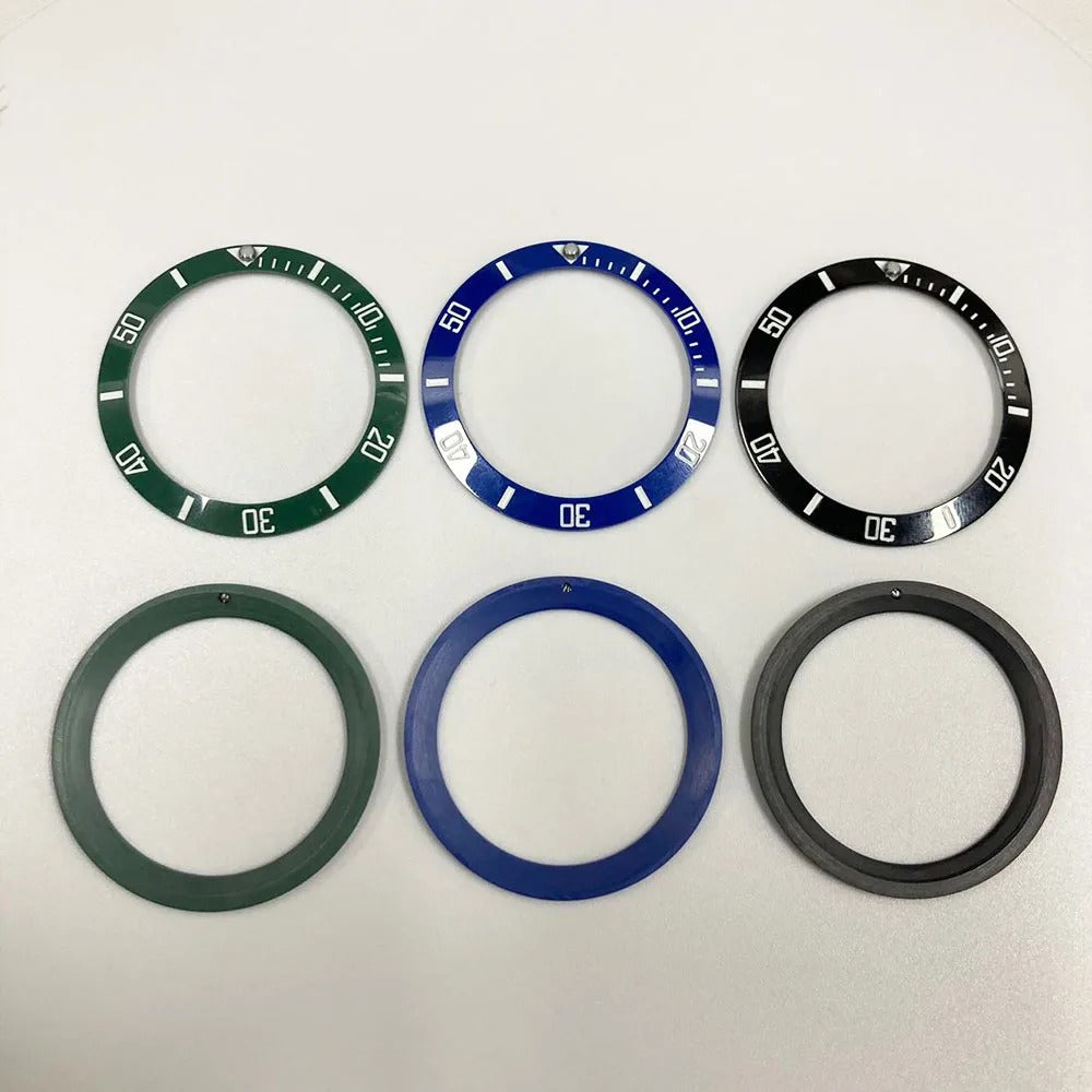 Sloping 40x31.8mm ceramic bezel insert with super luminous feature for divers watches replacement.