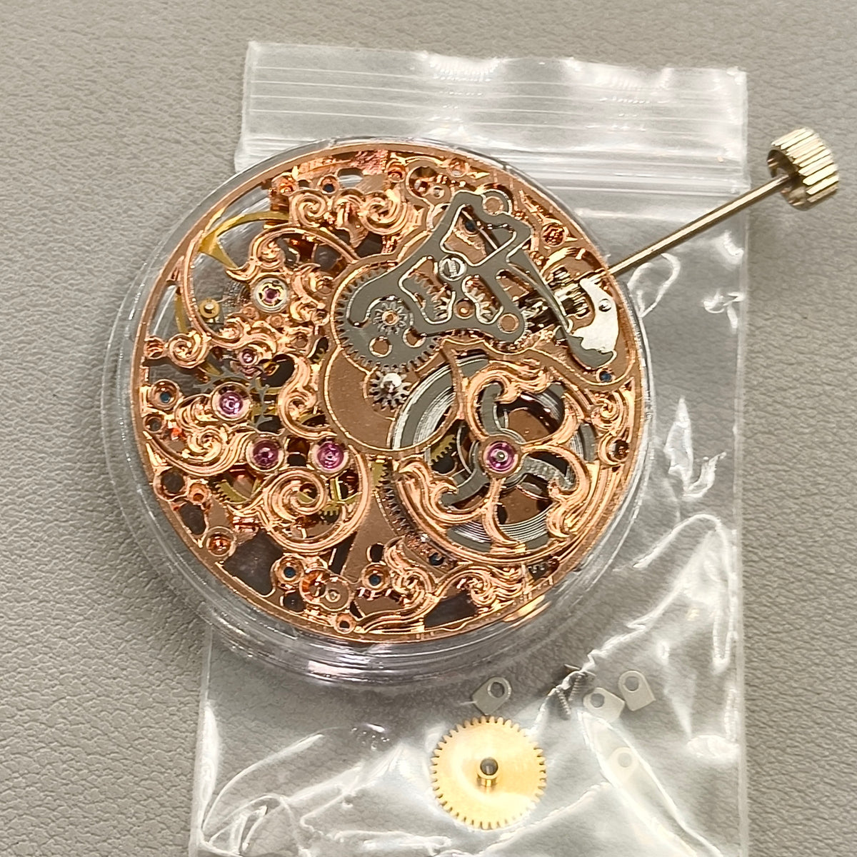 Seagull ST3600 6497 Rose Golden Hollow Carved Mechanical Movement