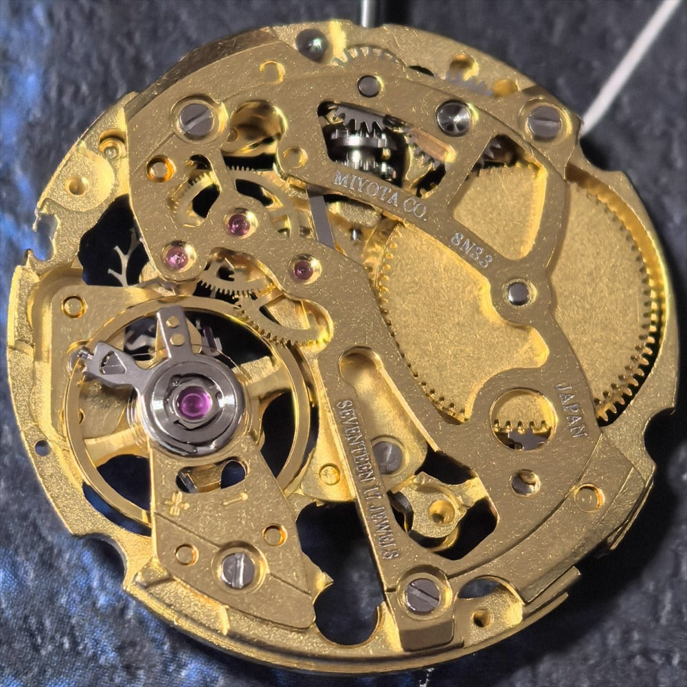 Japan Made Golden Hollow Miyota 8N33 manual watch part for precision mechanical movement by Miyota