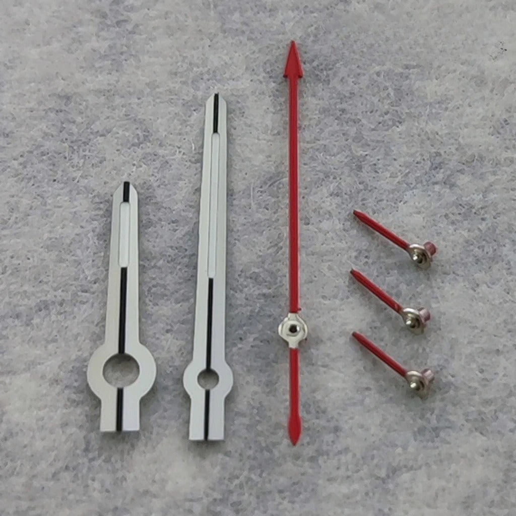 Silver Red 6 Pins Watch Hands Green Luminous For VK63 VK64 Quartz Movement