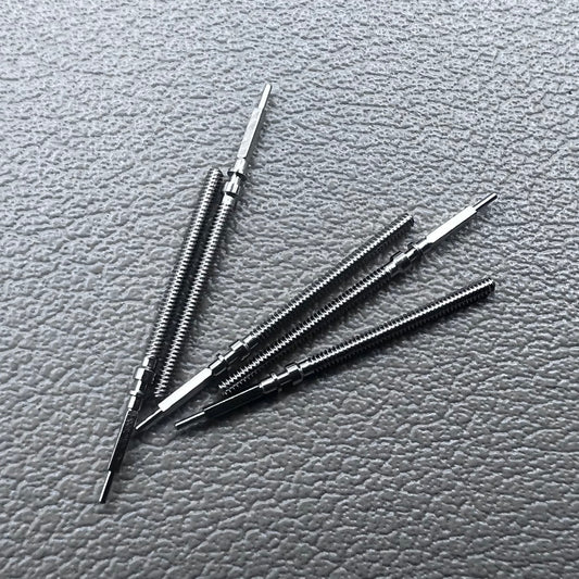 Set of 5 Omega winding stems for watch repair, compatible with 560-565 movements, precision spare parts.