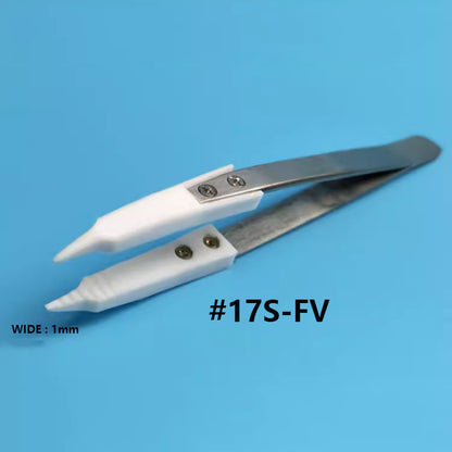 PTFE anti-static tweezers resistant to acid, alkali, and high temperatures for precise watch accessory handling.