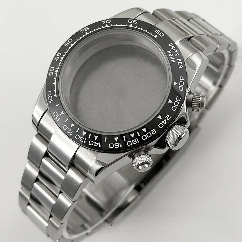 Daytona 40mm Sapphire Glass Watch Case Ceramic Bezel Men's for VK63 VK63A VK64