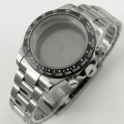 Daytona 40mm Sapphire Glass Watch Case Ceramic Bezel Men's for VK63 VK63A VK64