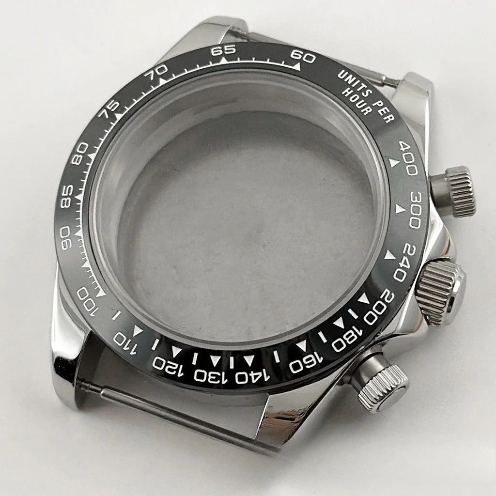Daytona 40mm Mens Watch Steel Case for Daytona VK63 VK64 Case Fits 20mm Strap