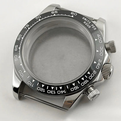 Daytona 40mm Mens Watch Steel Case for Daytona VK63 VK64 Case Fits 20mm Strap