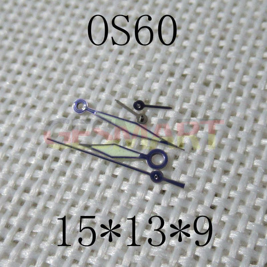 Purple trim green lume watch hands for Miyota OS60 0S60 movement, precise fit for stylish timepieces.
