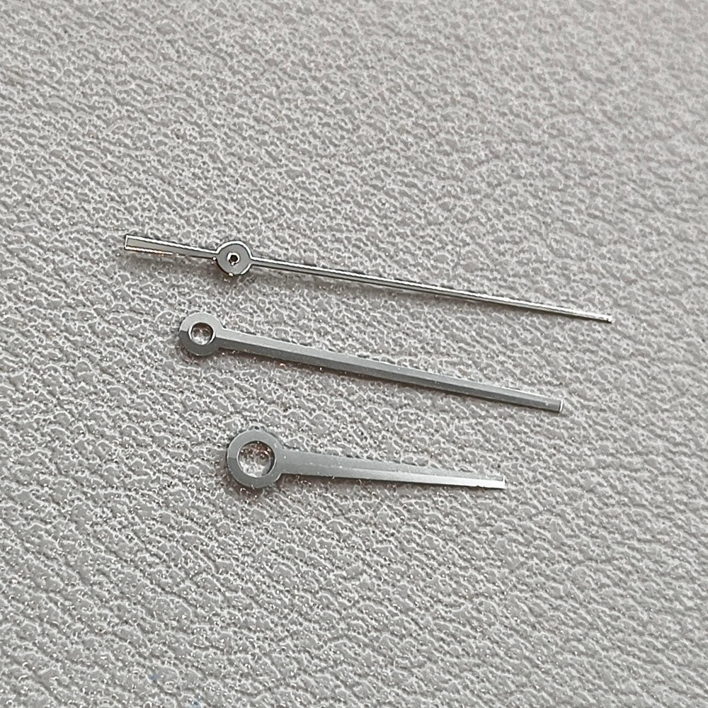 16.5mm No Lume Silver Trim Watch Hands for ETA C07.111 Movement T086