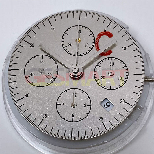 Dandong 7753 automatic watch movement with small seconds at 9 o'clock, precision mechanical component.