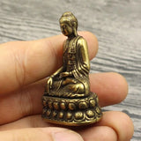 Solid Copper Cute Buddha Trinket Vintage Hand Carved Bronze Model Figurines