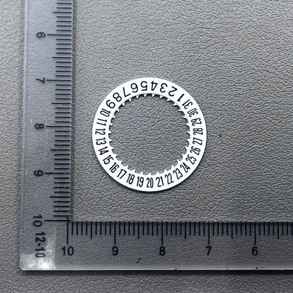 White date disk wheel for NH34 NH35 watch movement, showing date at 6 o'clock position