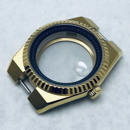 904L Black 40mm Land-Dwellwe Watch Case+Strap Sapphire Glass For NH34 NH35 NH36