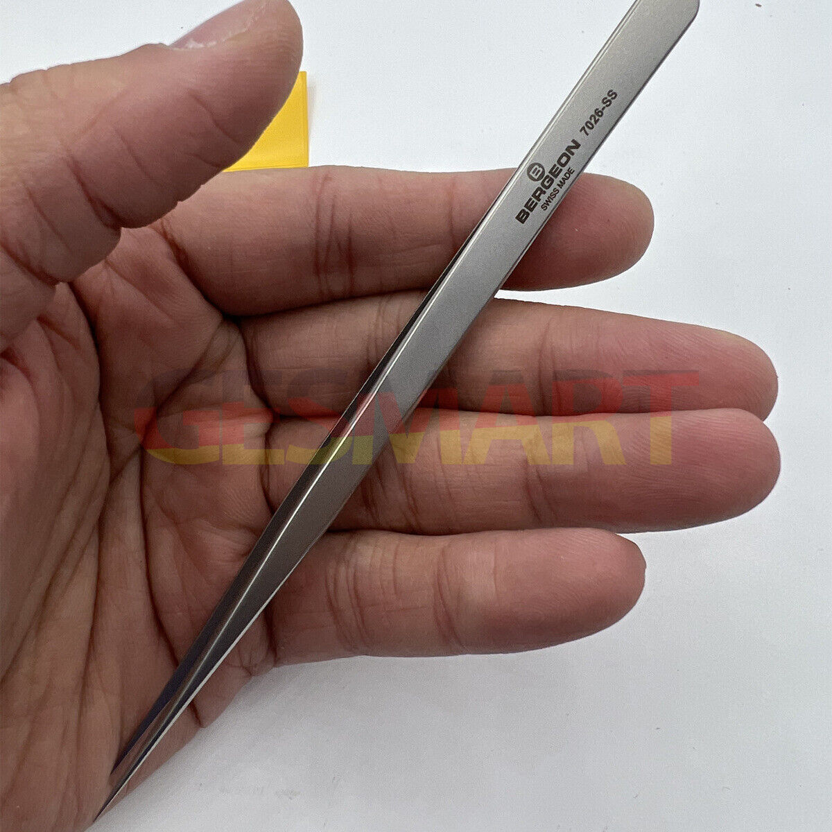 Bergeon 7026-SS antimagnetic tweezer with narrow fine points for precise watch repair tasks