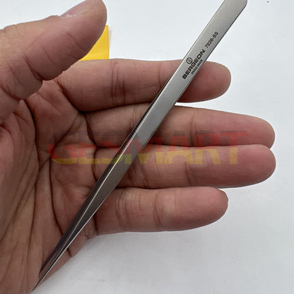 Bergeon 7026-SS antimagnetic tweezer with narrow fine points for precise watch repair tasks