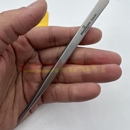 Bergeon 7026-SS antimagnetic tweezer with narrow fine points for precise watch repair tasks