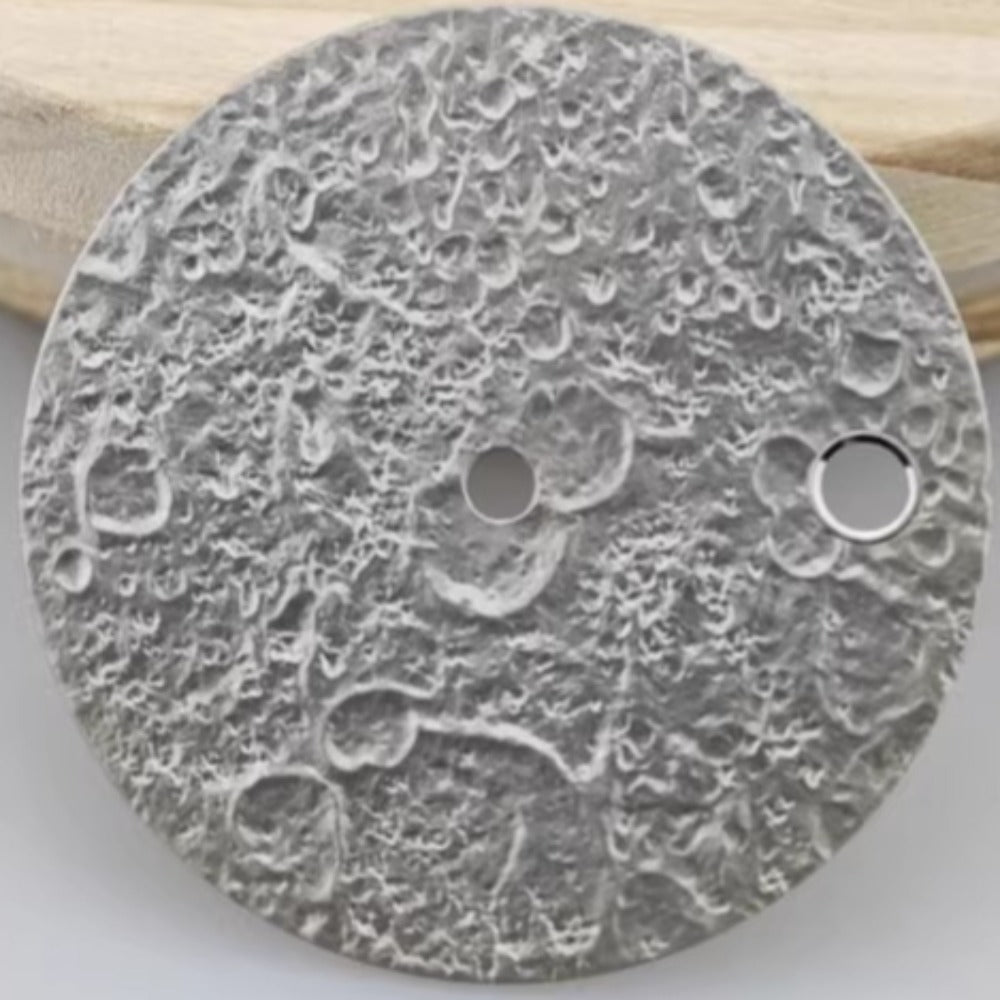 Grey 28.5mm Lunar Surface watch dial, fits NH35 NH36 movement, modern lunar design.