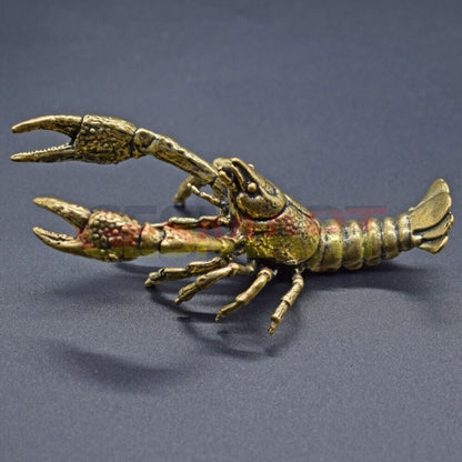 Solid copper lobster trinket with vintage bronze finish, featuring detailed hand-carved design.