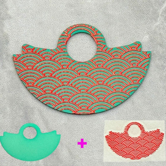Mint Green Background Red Wave Up Slice Rotor Oscillating Weight for NH35