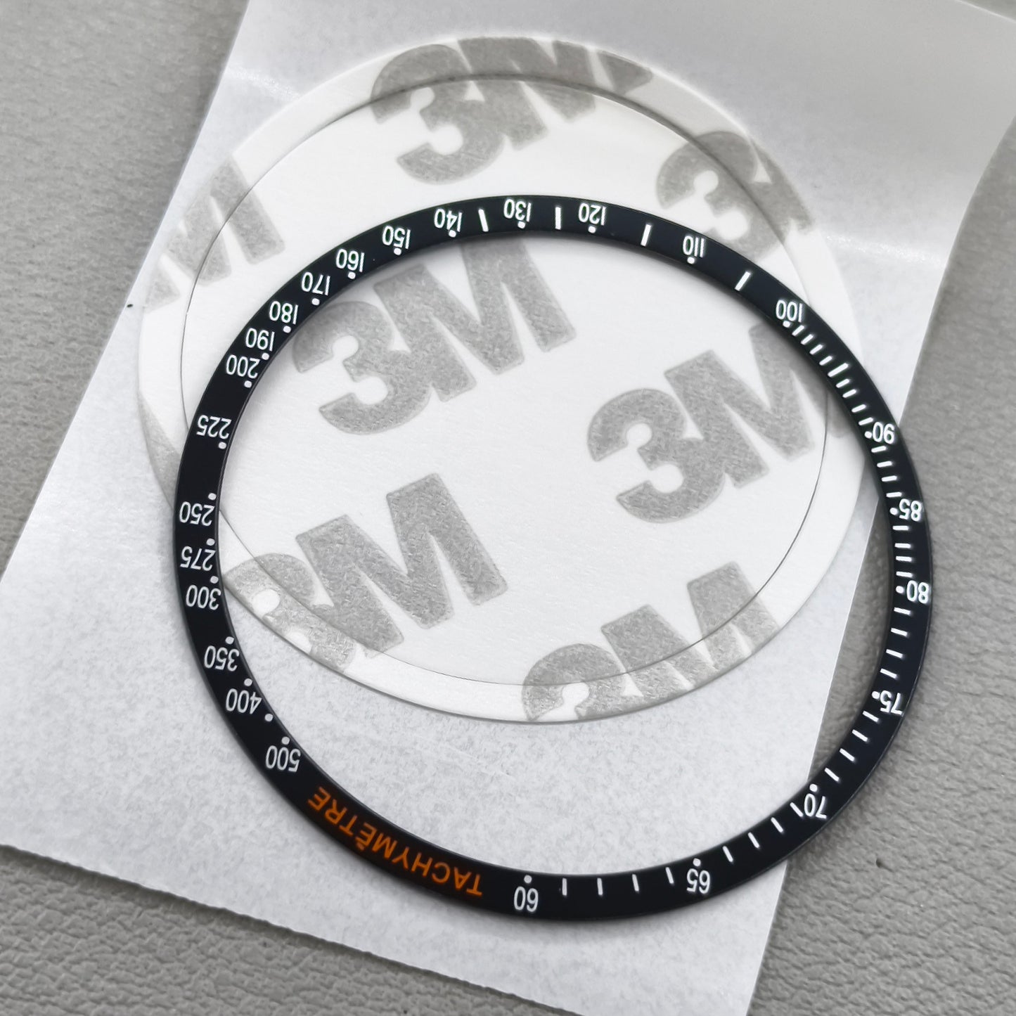 38.5mm Aluminum Alloy Watch Bezel Black Ring+White Font for Omega Speedmaster