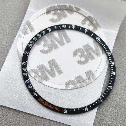 38.5mm Aluminum Alloy Watch Bezel Black Ring+White Font for Omega Speedmaster