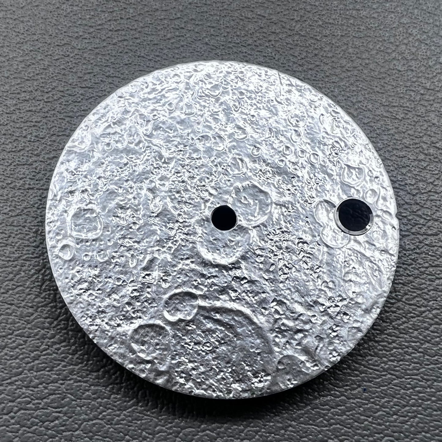 28.5mm lunar surface watch dial, compatible with NH35 NH36 movement, for precise timekeeping enhancement.