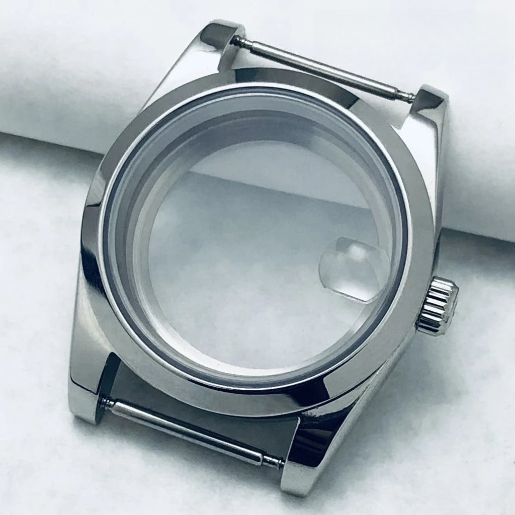 36/40mm Watch Case with Stainless Steel Sapphire Crystal for NH34 NH36 S Crown