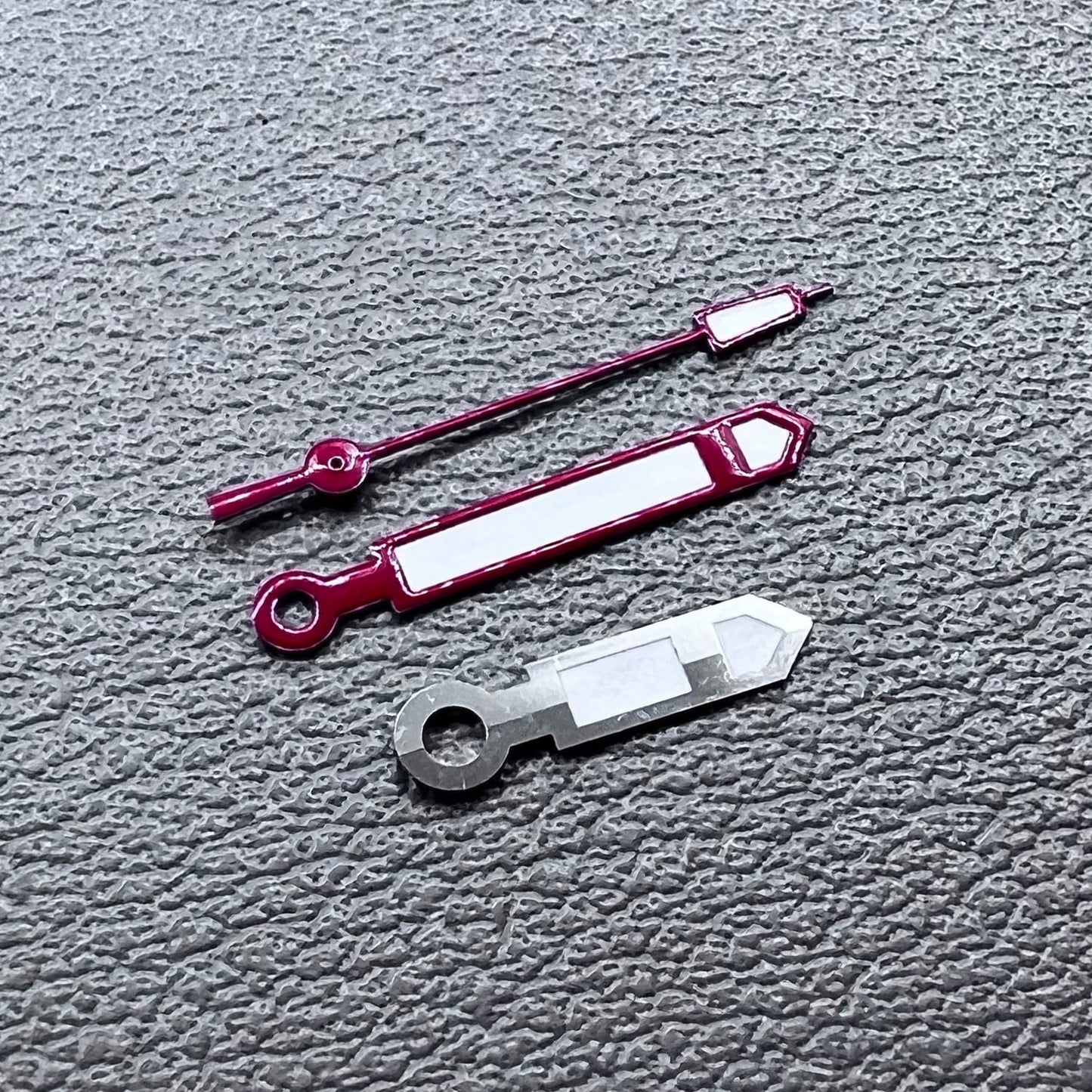 13.6x13.6x9mm Red+Silver Trim Watch Hands for Miyota 8215 8205 821A Mingzhu 2813