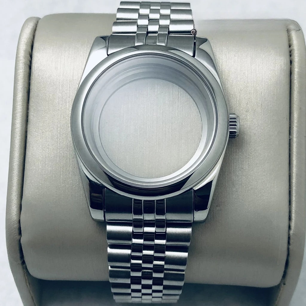 36/40mm Steel Watch Case Sapphire For NH34 NH35 NH36 ETA2824 PT5000 S Crown