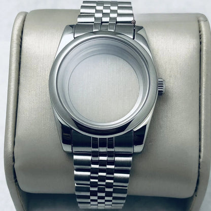 36/40mm Steel Watch Case Sapphire For NH34 NH35 NH36 ETA2824 PT5000 S Crown
