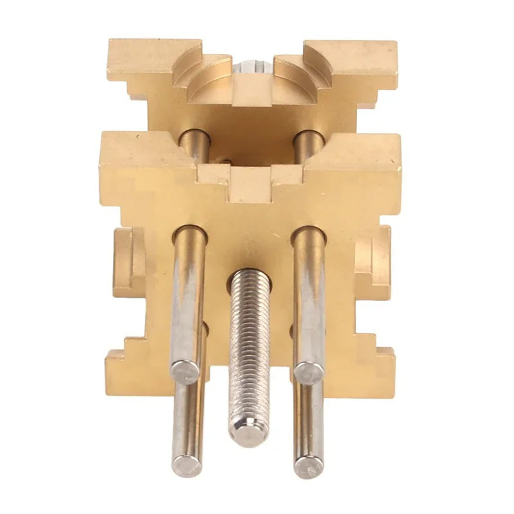 Adjustable watch movement holder, fixed base for secure repair and disassembly of watch movements.