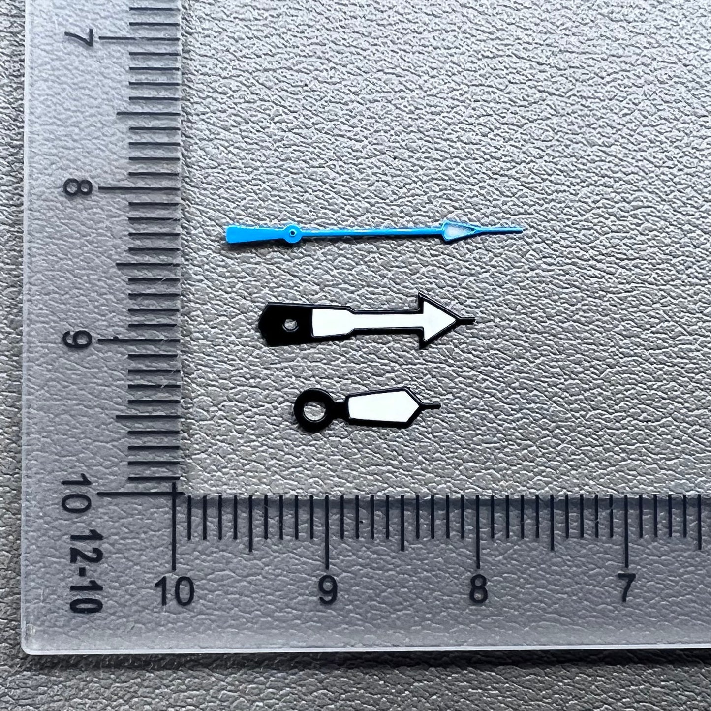 Green Lume Black Trim White Painted Blue Second Watch Hands for NH35 36 Movement