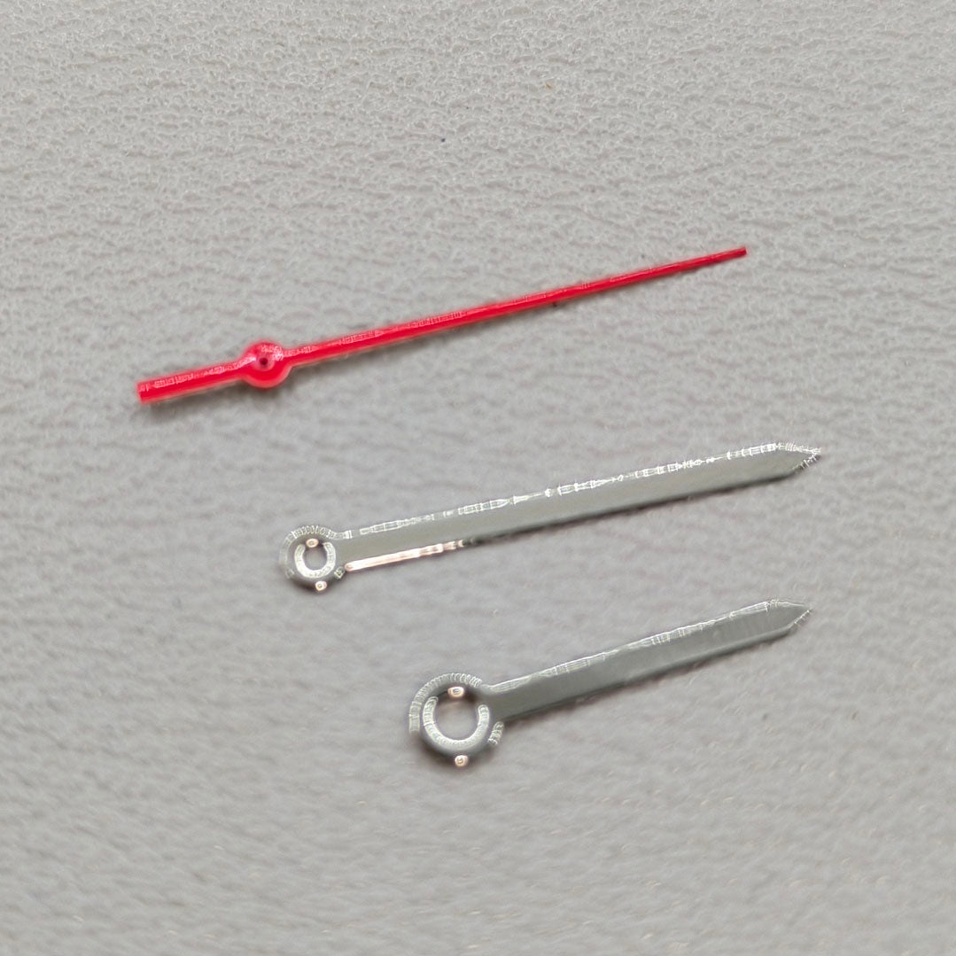 2 Sets/Pack Silver+Red Arrow Shape Watch Hands for Ronda 515 Quartz Movement