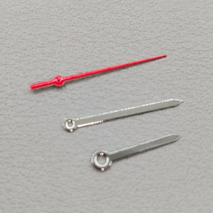 2 Sets/Pack Silver+Red Arrow Shape Watch Hands for Ronda 515 Quartz Movement