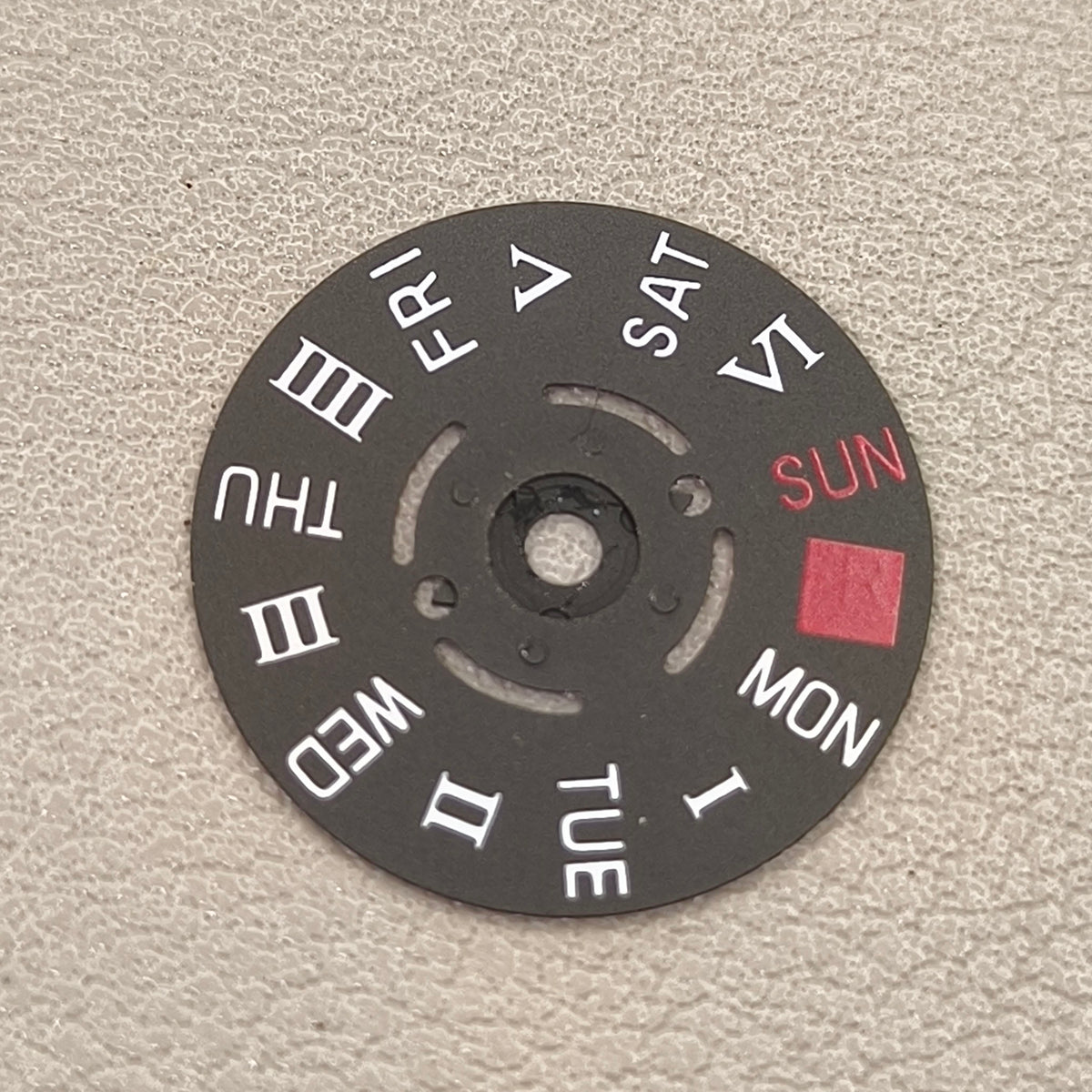 Black Roman /English Font Date Disk Wheel Week for NH36 Movement Crown@3.8