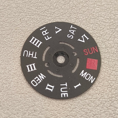 Black Roman /English Font Date Disk Wheel Week for NH36 Movement Crown@3.8