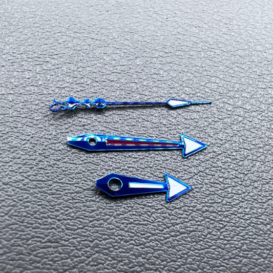 Green Luminous Arrow Shape Pointed Blue Trim Watch Hands Fit NH35 36 Movement