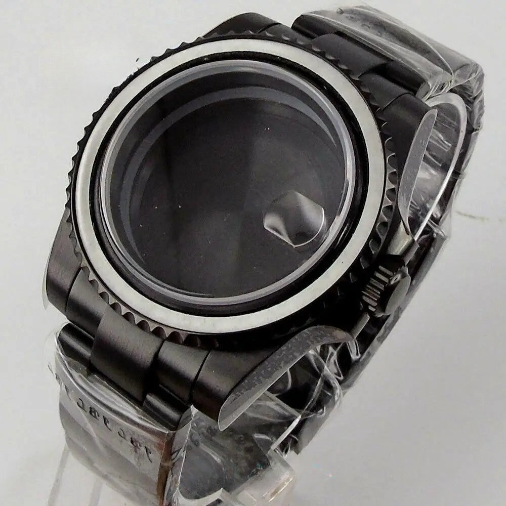 40mm Sapphire Glass Black PVD Watch Case fit NH35 NH36 Miyota 8215 2813 ETA2824