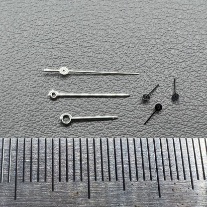 2 Sets Black Small Second Hands Silver Trim Hand Set for VD53 VD54 VD57 Movement