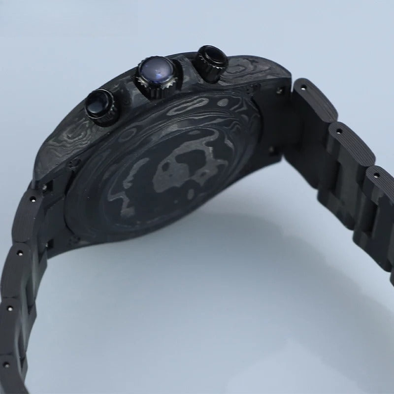 4130/VK63 Carbon Fiber Case 38mm, Carbon Fiber Bezel, Sapphire Crystal, 3ATM