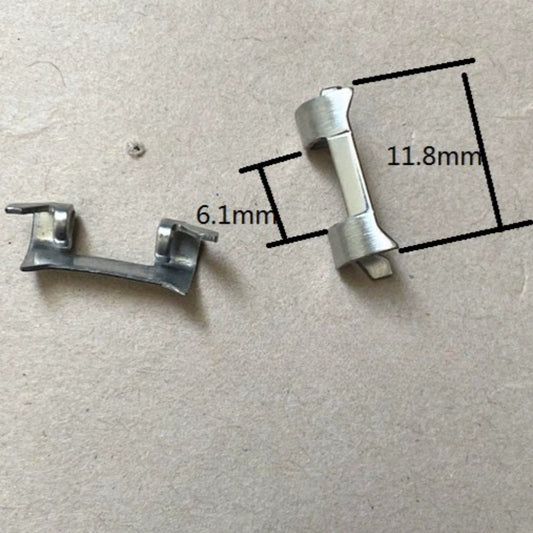 Bracelet de montre en argent poli 11,8 x 6,1 mm avec maillons incurvés et barrettes à ressort, n° 362